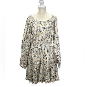 Sam Edelman Bailey Floral Cotton Dress NWT XL Arctic Wolf FlowerField